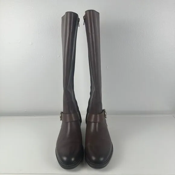 Coach Womens Ricki Riding Equestrian Leather Full-Zip Walnut Brown Boots 5.5C