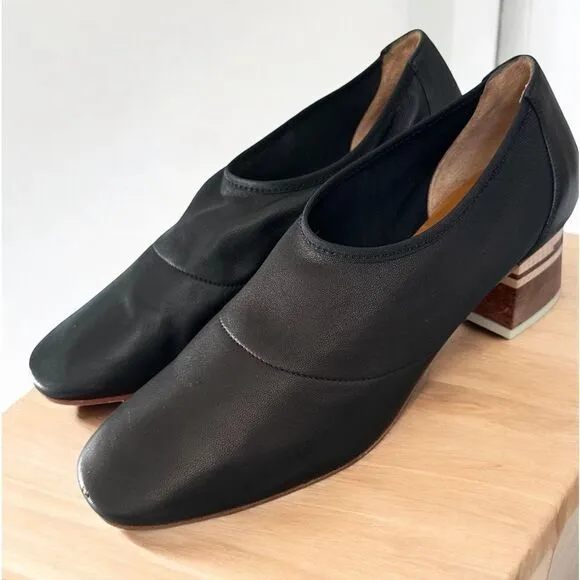 Coclico Euclid Pump Shoes Black Leather Made in Spain Size 37 (Woman’s US 6.5-7)