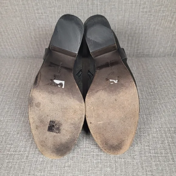 Coclico Gray &amp; Black Heel Leather Suede Boots Women's size 39.5 US 8.5/9 Shoes