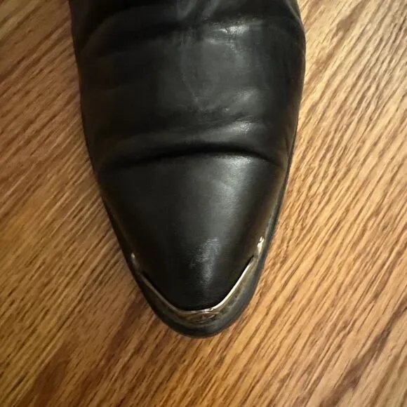 Code West Men's  Size 10 M Pull On Western Boots Cowboy Boots Black Leather