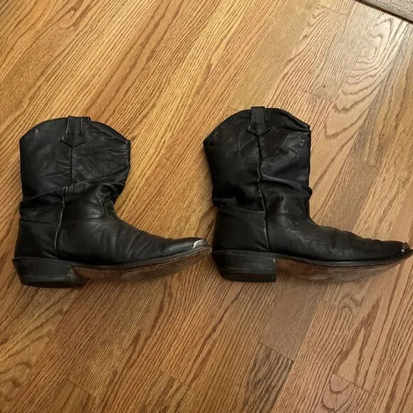 Code West Men's  Size 10 M Pull On Western Boots Cowboy Boots Black Leather