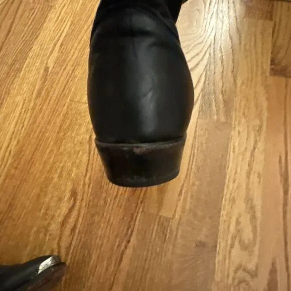 Code West Men's  Size 10 M Pull On Western Boots Cowboy Boots Black Leather