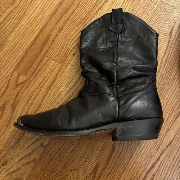 Code West Men's  Size 10 M Pull On Western Boots Cowboy Boots Black Leather