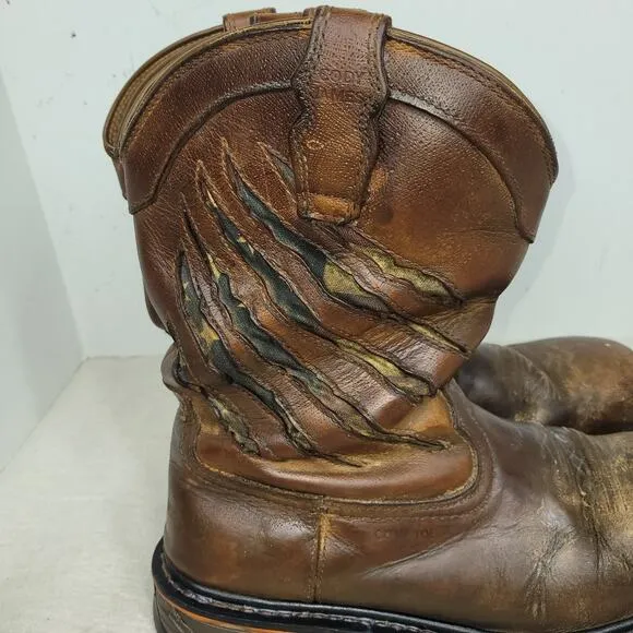 Cody James Boots Mens Sz 12 D Flag Western Composite Toe Gorpcore West USA Horse
