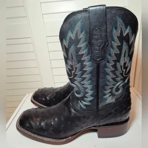 Cody James Exotic Full Quill Ostrich Western Boots Square Toe Men's Size 12 D