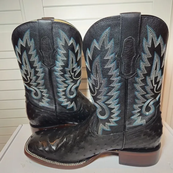 Cody James Exotic Full Quill Ostrich Western Boots Square Toe Men's Size 12 D