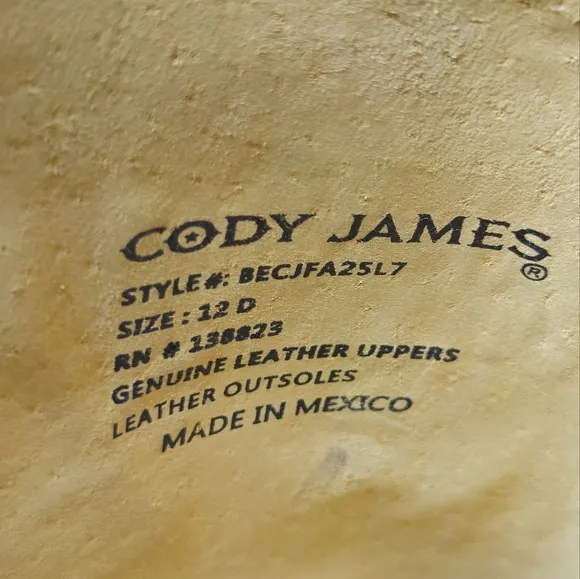 Cody James Exotic Full Quill Ostrich Western Boots Square Toe Men's Size 12 D
