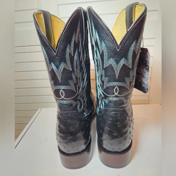 Cody James Exotic Full Quill Ostrich Western Boots Square Toe Men's Size 12 D