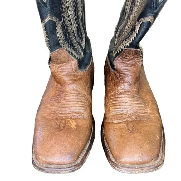 Cody James Men's Brown Buck Western Leather Boots Square Toe