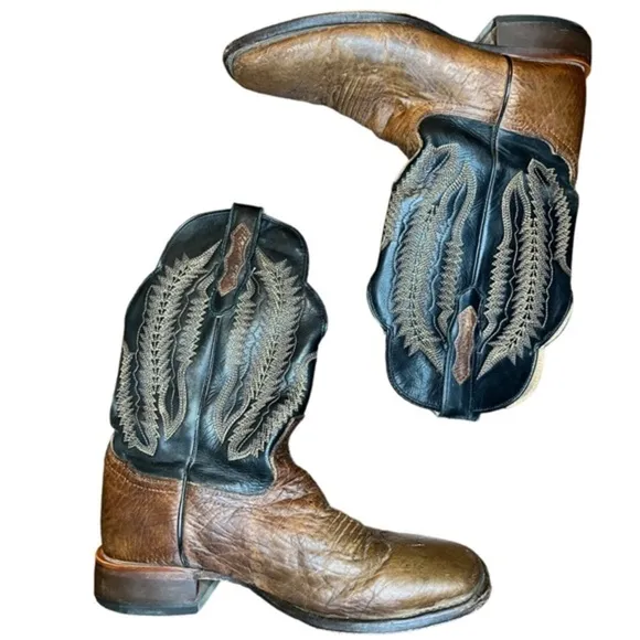 Cody James Men's Brown Buck Western Leather Boots Square Toe