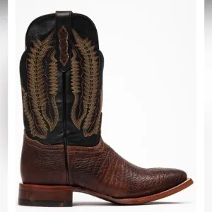 Cody James Men's Brown Buck Western Leather Boots Square Toe