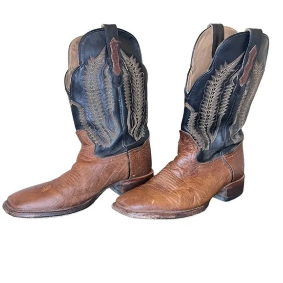 Cody James Men's Brown Buck Western Leather Boots Square Toe