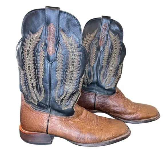 Cody James Men's Brown Buck Western Leather Boots Square Toe