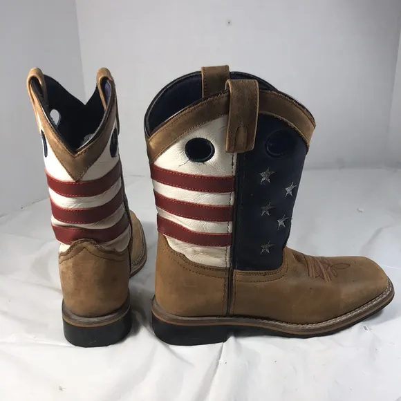 Cody James Smokey Mountain Patriotic Cowboy Boots with Stars and Stripes Size 3D