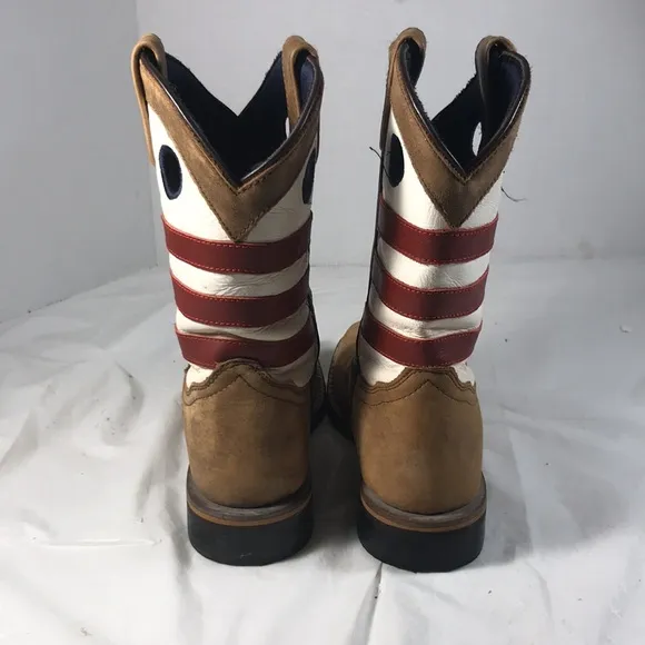 Cody James Smokey Mountain Patriotic Cowboy Boots with Stars and Stripes Size 3D