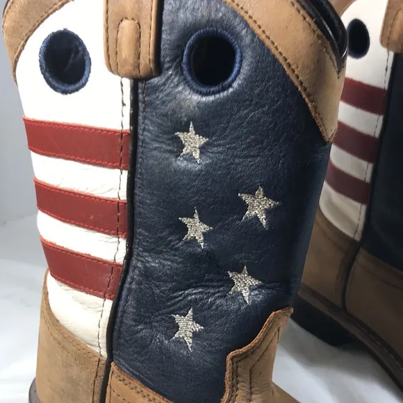 Cody James Smokey Mountain Patriotic Cowboy Boots with Stars and Stripes Size 3D