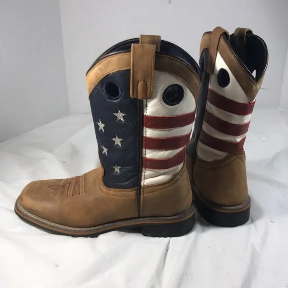 Cody James Smokey Mountain Patriotic Cowboy Boots with Stars and Stripes Size 3D