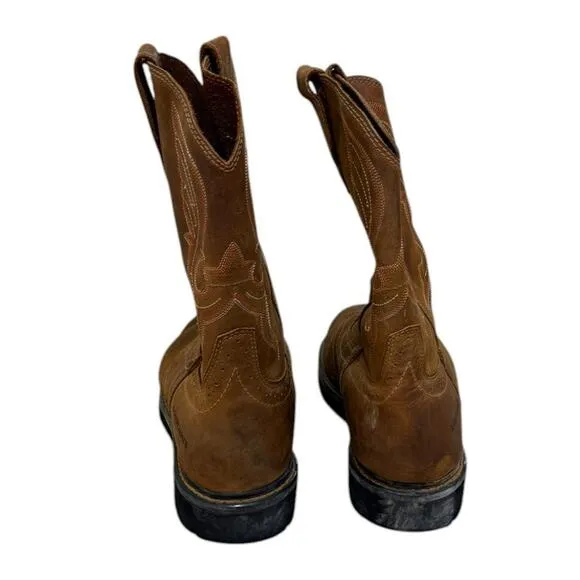 Cody James Square Safety Toe Cowboy Boots Men 14EE Brown Leather Composite