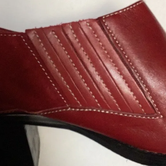 Coldwater Creek Red Leather Suede Point Square Toe Western Ankle Boot Shoes 10