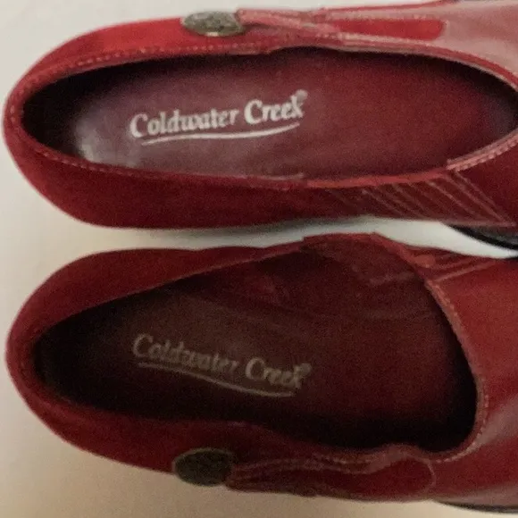 Coldwater Creek Red Leather Suede Point Square Toe Western Ankle Boot Shoes 10