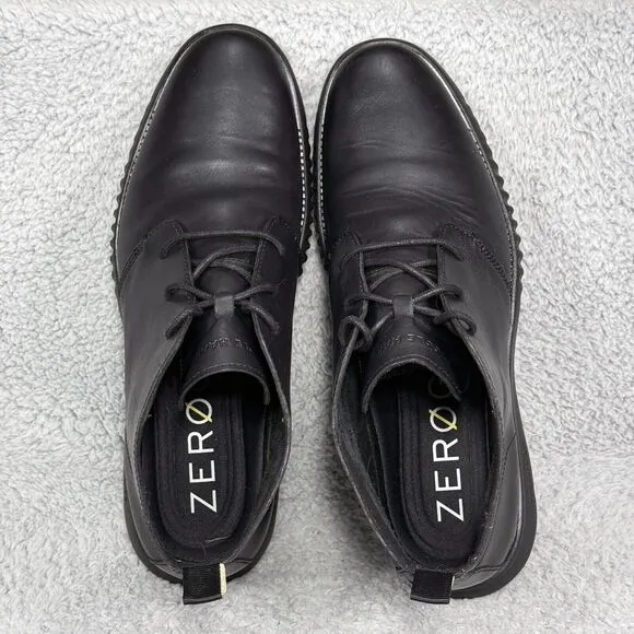 Cole Haan 2.Zerogrand Mens Size 11 Chukka Boots Black Leather Lace Up C26198
