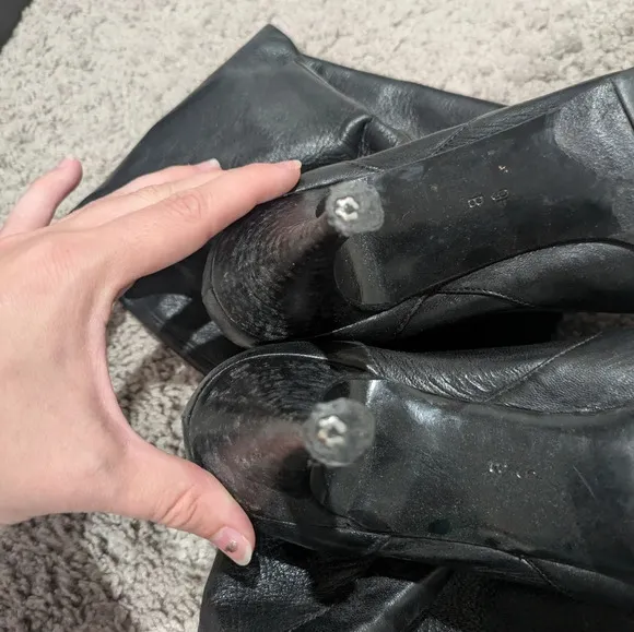 Cole Haan boots black size 9 leather heeled