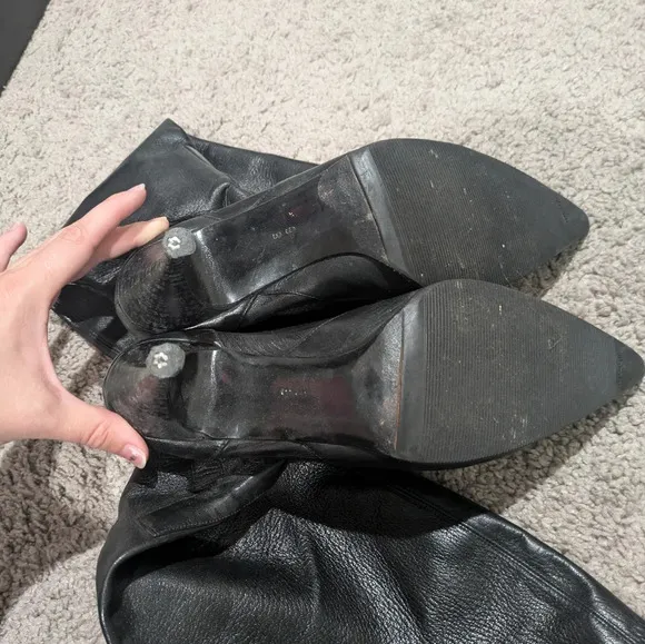 Cole Haan boots black size 9 leather heeled
