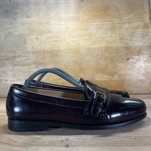 Cole Haan City Mens Size 9.5 (D) Kiltie Monk Strap Slip On Loafers Shoes Brown