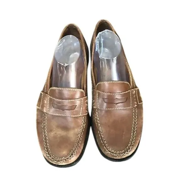 Cole Haan Douglas 01462 Loafer Mens US 10.5M Brown Leather Moc Toe Slip On Shoes