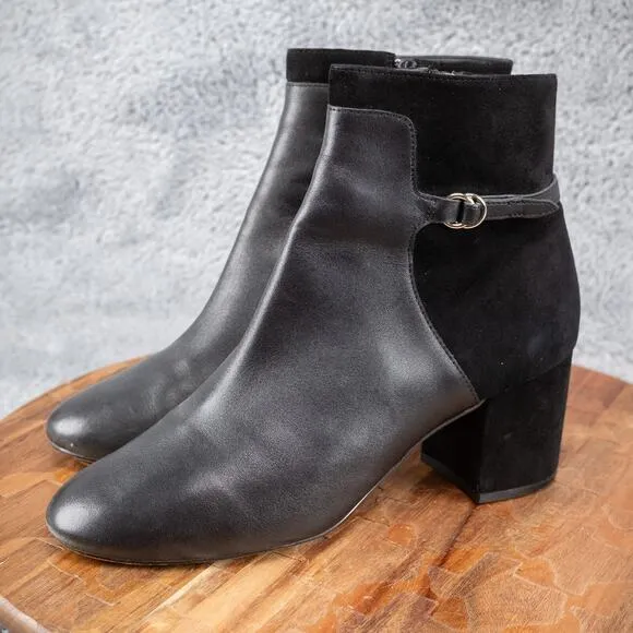 COLE HAAN GRAND AMALIE W22262 Zip Up Ankle Heel Boots Womens Size 8.5B