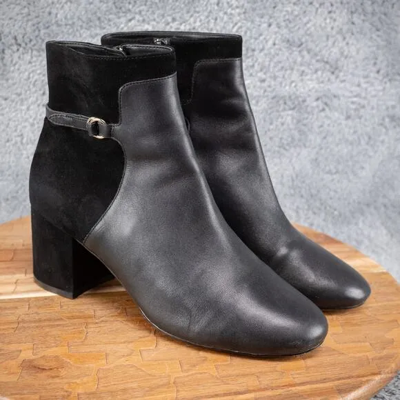 COLE HAAN GRAND AMALIE W22262 Zip Up Ankle Heel Boots Womens Size 8.5B