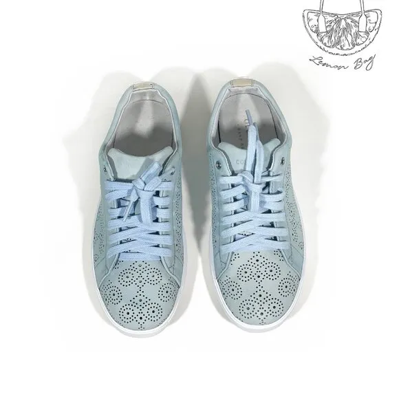Cole Haan / Grand Crosscourt Lace Up Perforated Sneakers / Blue / Size 6