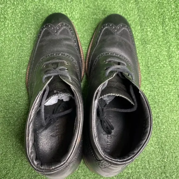 Cole Haan Liam Chukka II Semi Wing Tip C11052 Men's Black Leather Boots Sz 9 M