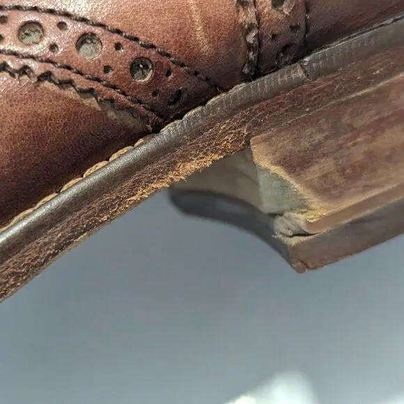 Cole Haan Liam Chukka II Wingtip  Leather Ankle Boots Brown Brogue C11053 sz 13M