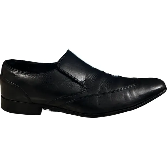 Cole Haan Loafers Dress Shoes Wingtip Slip On Black Leather Mens Size 10.5 M