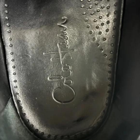 Cole Haan Loafers Dress Shoes Wingtip Slip On Black Leather Mens Size 10.5 M