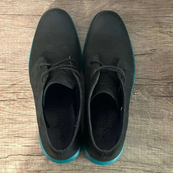 Cole Haan Lunargrand Chukka Men’s Boots Shoes Size 11 Black/Teal
