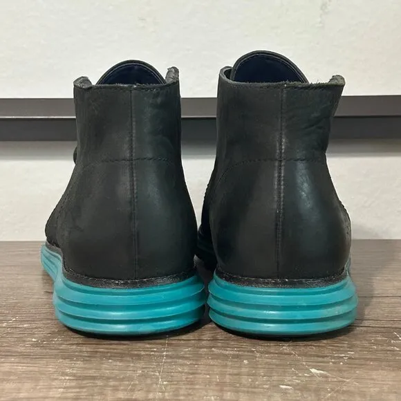 Cole Haan Lunargrand Chukka Men’s Boots Shoes Size 11 Black/Teal