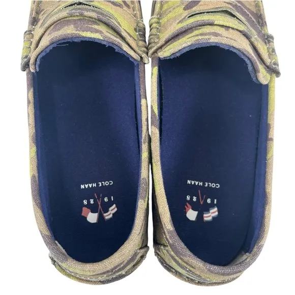 Cole Haan | Men 9M |‎ Green Camo Camouflage Slip-On Casual Penny Loafer Shoes
