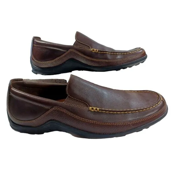 Cole Haan Men Tucker Venetian Slip On Loafer Shoes 12 Dark Brown Leather…