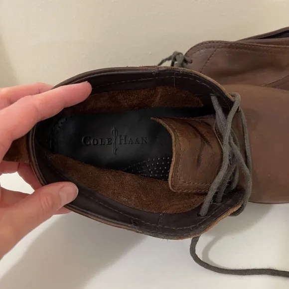 Cole Haan Mens Boots Size 9.5 M Brown Leather Lace Up Chukka Ankle Shoes C11847