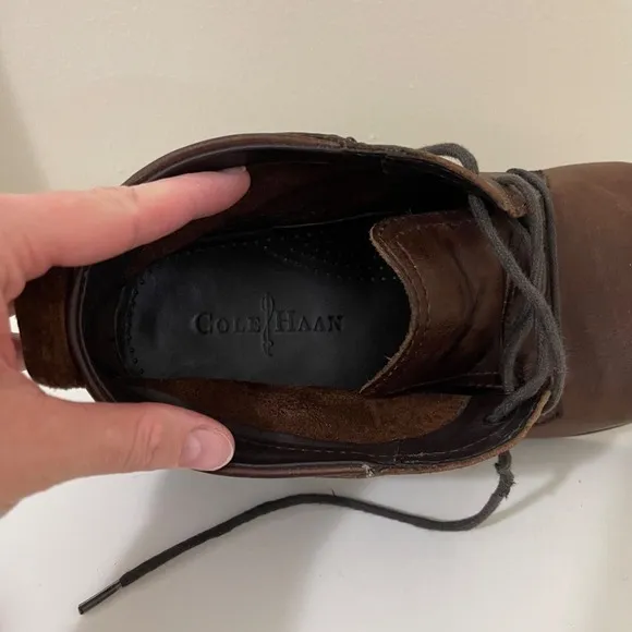 Cole Haan Mens Boots Size 9.5 M Brown Leather Lace Up Chukka Ankle Shoes C11847