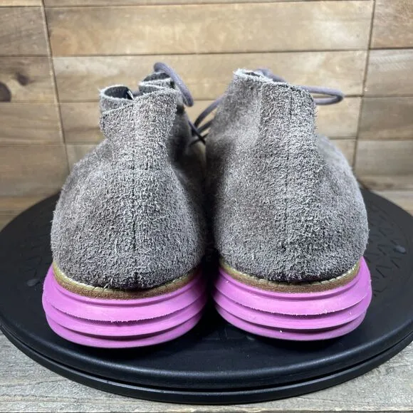 Cole Haan Mens Sz 8.5 LunarGrand Wing Chukka Boots Shoes Pink Soles C11186 Brown
