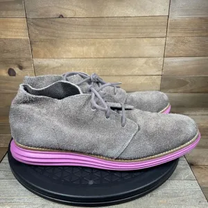 Cole Haan Mens Sz 8.5 LunarGrand Wing Chukka Boots Shoes Pink Soles C11186 Brown