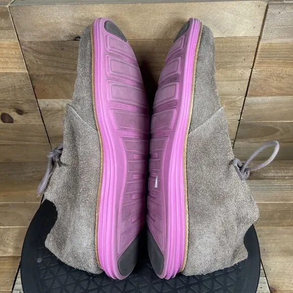 Cole Haan Mens Sz 8.5 LunarGrand Wing Chukka Boots Shoes Pink Soles C11186 Brown