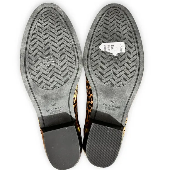 Cole Haan NEW Gia Calf Hair Leopard Print Low-Heel Slip-On Ankle Bootie Size 6.5