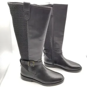 Cole Haan Women Clover Stretch High Boots Sz 6 B Black Leather Zip