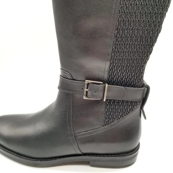 Cole Haan Women Clover Stretch High Boots Sz 6 B Black Leather Zip