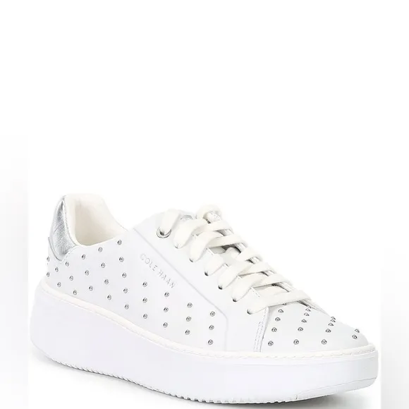 Cole HaanGrandPrø Topspin Studded Leather Platform Sneakers NWOB