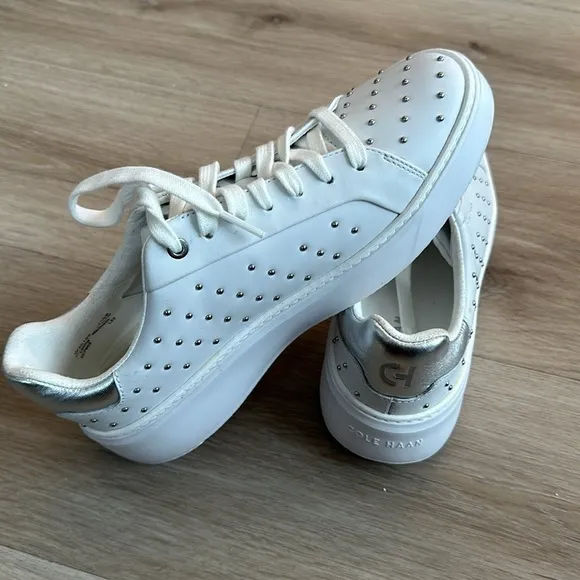 Cole HaanGrandPrø Topspin Studded Leather Platform Sneakers NWOB